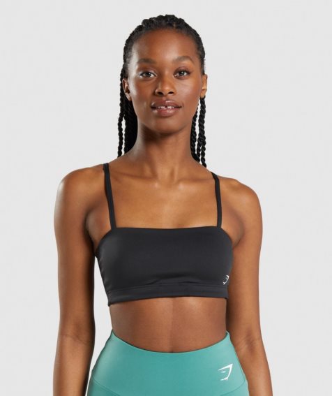 Women's Gymshark Bandeau Sports Bra Black | NZ 4TJMLK